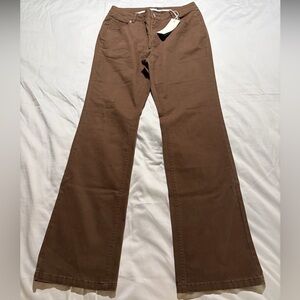 Flamingals Women’s Chocolate Brown Straight Leg Pants Size S New NWT